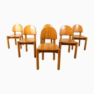 Pine Wood Dining Chairs by Rainer Daumiller for Hirtshals Savvaerk, 1980s, Set of 6