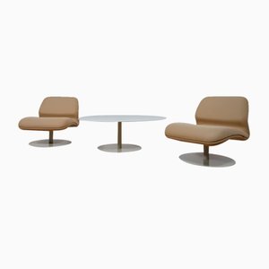 Table de Salon Modèle Mv50 Mid-Century et Fauteuils Mv10 par Morten Voss pour Fritz Hansen, 2007, Set de 3