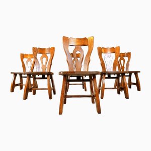 Vintage Brutalist Dining Chairs, 1960s, Set of 12