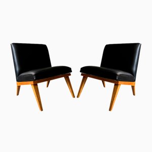 Low Chairs in the style of Jens Risom, 1950s, Set of 2