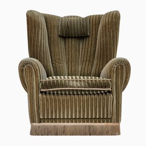 Fauteuil Relax à Dossier Haut en Velour, Danemark, 1960s