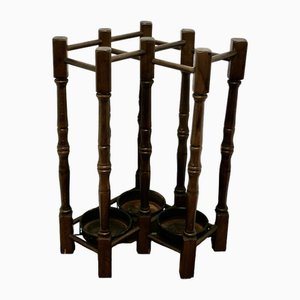 Turned Beech Corner Stick and Umbrella Stand, 1890s