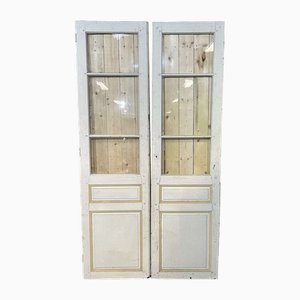 Porta interna in abete con doppi vetri, inizio XX secolo