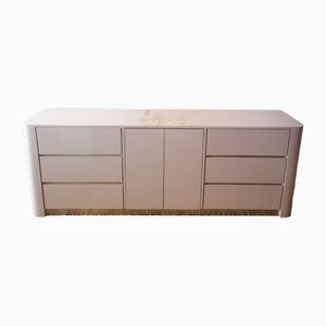 Credenza postmoderna vintage rosa e oro con cassetti, America, anni '80