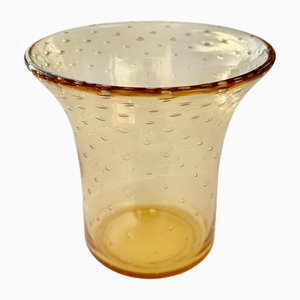 Mid-Century Murano Hand-Blown Amber Glass Vase by Archimede Seguso for Seguso, 1950s