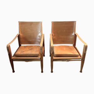 Safari Lounge Chairs by Kaare Klint for Rud. Rasmussen, 1950s, Set of 2