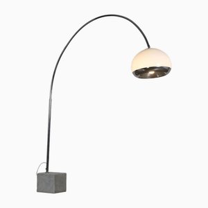 Lampadaire Vintage en Aluminium et Marbre, Italie, 1960s