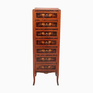 Louis XVI Ormolu-Mounted Marquetry Seven Drawers Cabinet, France, 1930s