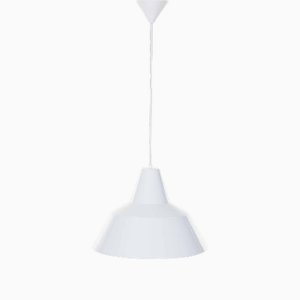 White Enamel Pendant Lamp by Axel Wedel Madsen for Louis Poulsen, 1950s