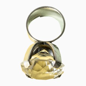 Silver and Rock Crystal Ring by Waldemar Jonsson, 1972