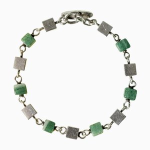 Armband aus Silber & Aventurin von Arvo Saarela, 1965