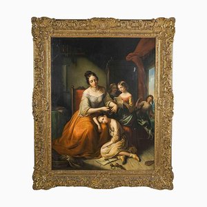 Dipinto olio su tela Napoleone III, XIX secolo