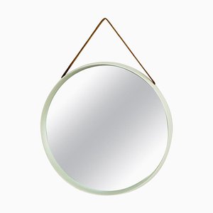 Scandinavian White Lacquered Wall Mirror by Uno & Östen Kristiansson for Luxus of Sweden, 1960s