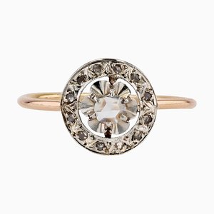Round Rose-Cut Diamonds and 18 Karat Rose Gold Ring, 1890s