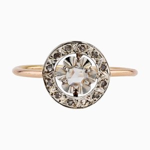 Round Rose-Cut Diamonds and 18 Karat Rose Gold Ring, 1890s