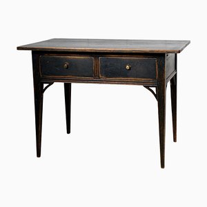 Gustavian Swedish Black Country Table with Drawers