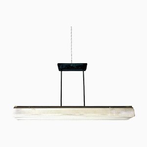 Italian Modern Neon Ceiling Light with Black Metal Structure, 1980s