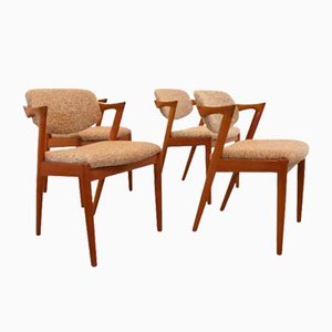 Set di 4 sedie Kai Kristiansen modello 42 Fejo vintage Mid-Century attribuite a Kai Kristiansen per Schou Andersen, anni '50, set di 4