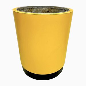 Round Flower Box in Ocher Yellow Plastic