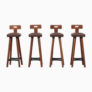 Mid-Century Dutch Bar Stools, 1970s, Set of 4