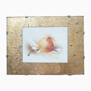 Still Lifes, 1970-1980, Watercolor and Gold Leaf, Set of 2