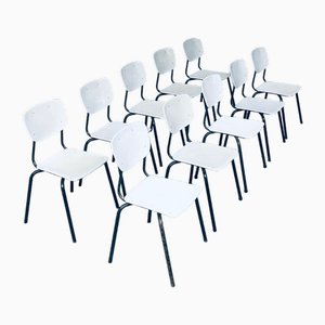 Chaises Empilables Industrielles, Pays-Bas, 1960s, Set de 10