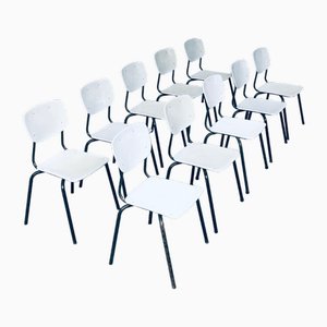 Industrial Dutch Stacking Chairs, 1960s, Set of 10