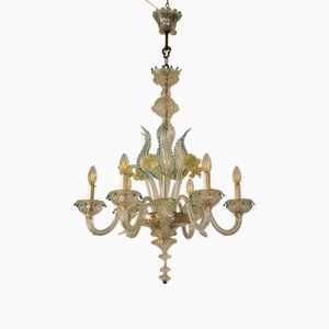 Italian Chandelier in Blown Murano Glass, 1940s