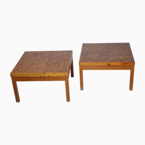 French End Grain Mosaic Tables, 1970s, Set of 2