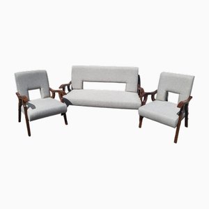 20. Jh. Wohnzimmer Sofa & Sessel, 1970er, 3er Set