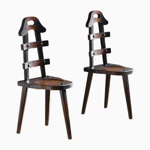 Mid-Century Chairs in Inlaid Wood, 1960s, Set of 2