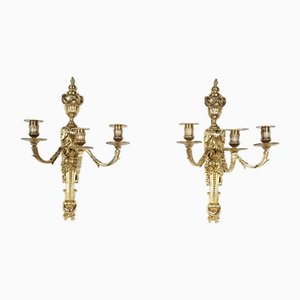 Louis XVI Style Gilt Bronze Candleholders, Mid-19th Century, Set of 2