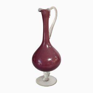 Murano Glass Pitcher with Handle in Twisted Glass, Italy, 1960s