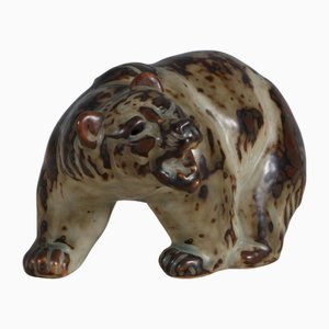 Figura de oso de gres esmaltado de Knud Kyhn para Royal Copenhagen, años 50