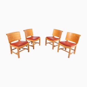 Vintage Danish Architectural Dining Chairs, Set of 4