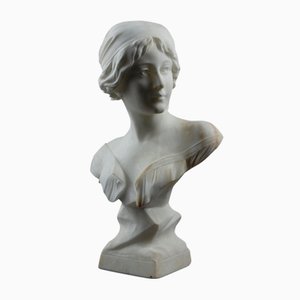 Cyprien, Büste einer jungen Frau, 1900, Alabaster