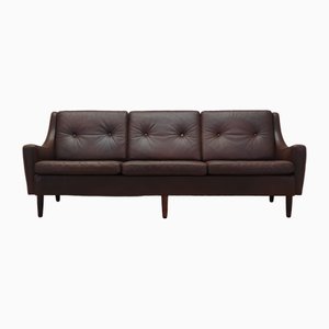 Danish Brown Leather Sofa by Edmund Jørgensen, 1960s