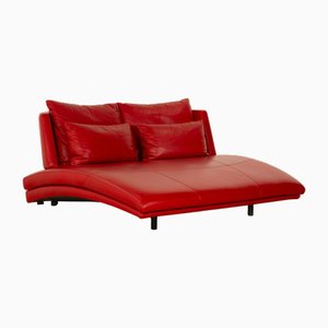 Sofá cama modelo 2800 de cuero rojo de Rolf Benz