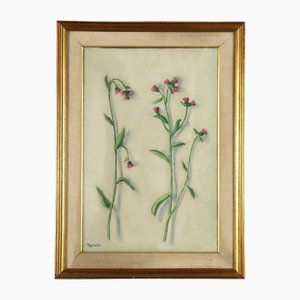 F. Tomea, Flowers, Oil on Canvas, 1958, Framed