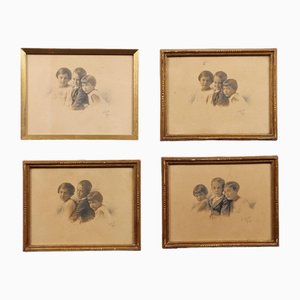 Eva Barrett, Children, Framed, Set of 4