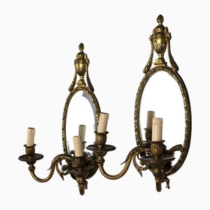 Neoclassical Mirror Sconces, Set of 2