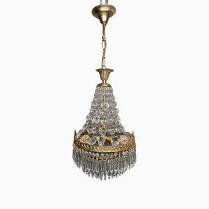 Small Vintage French Sac De Pearl Chandelier