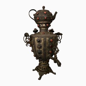 Samovar Tibétain en Laiton, 20ème Siècle