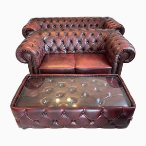 Tavolino Chesterfield in pelle