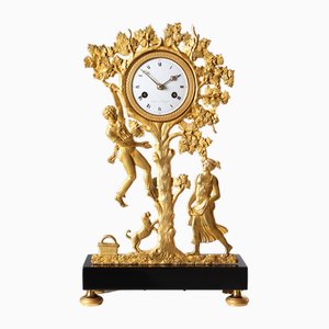 Horloge de Cheminée en Bronze doré, France, 1840s