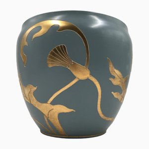 Grand Cache Pot Art Déco Turquoise, 1890s