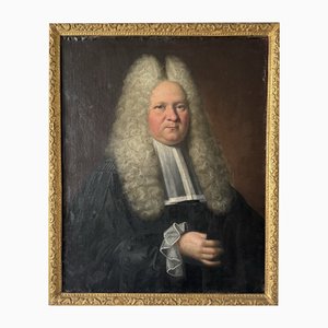 Portrait of an 18th Century Lawyer, Oil on Canvas, Framed