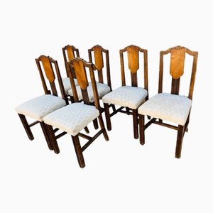 Antique Modern Wooden Chairs, Set of 6
