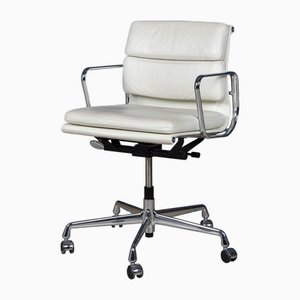 Ea217 Chair in White Snow Leather by Eames for Vitra, 2000