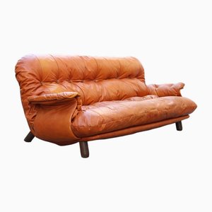 Cognac Leather Sofa from Insa, 1970s